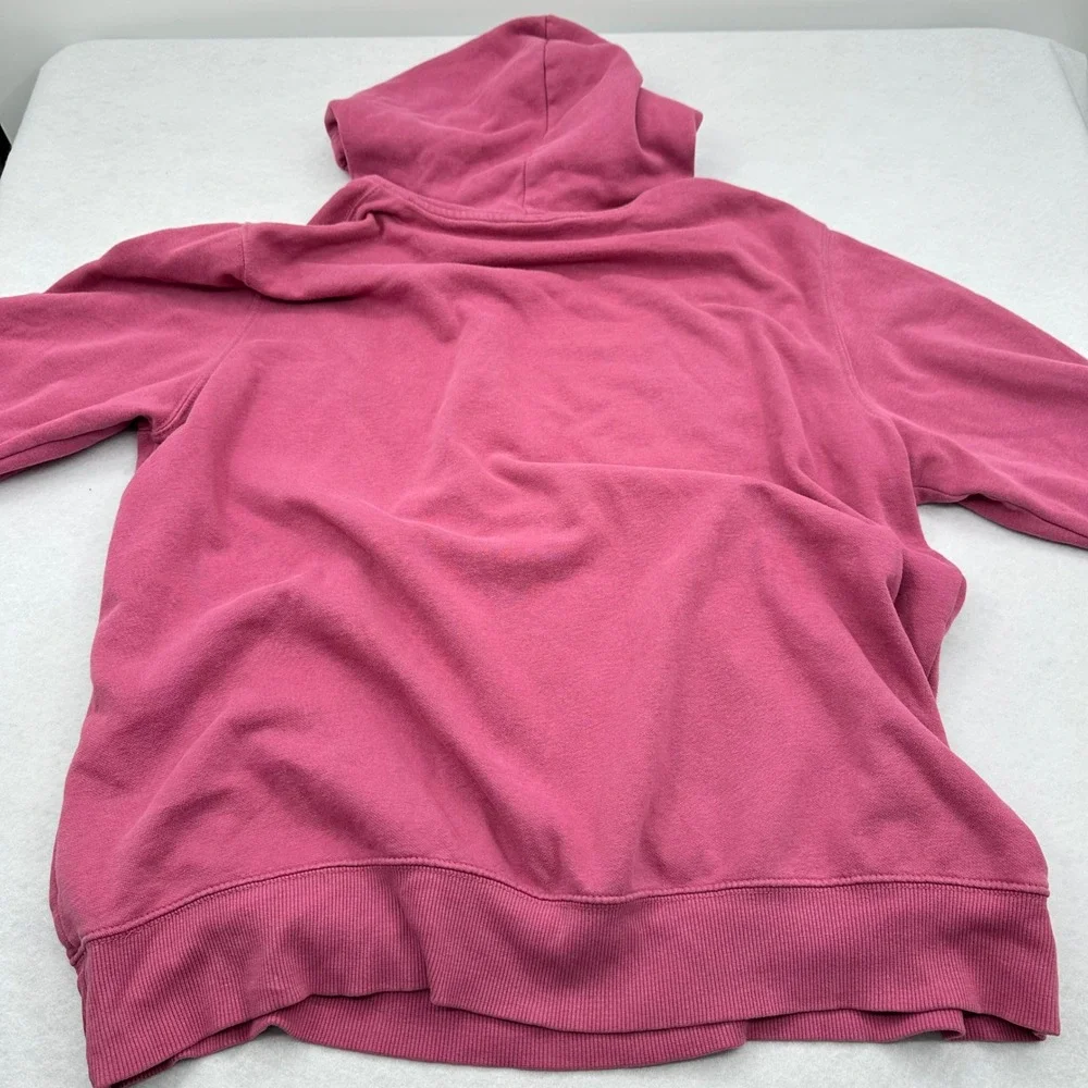 The North Face Mens XL Pink Logo Pullover Hoodie Fleece Sweatshirt READ